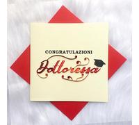 Dream' s Party Biglietto augurale ORIGAMO Congratulazioni DOTTORESSA laurea - Biglietto d'auguri - generico ideale per regalo per la LAUREATA - QUILLING a Rilievo