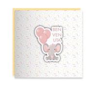 Dream' s Party Biglietto d'auguri MUSICALE - nascita BENVENUTA bambina bimba femmina LEI - rosa - Biglietto augurale SONORO