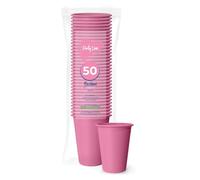 Dream' s Party Confezione da 50 Bicchieri ROSA in plastica monouso - 200cc - 100% riciclabili