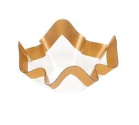 Dream' s Party Contenitore Grande in PET ORO - Ciotola COPPA in plastica TRASPARENTE con bordo ORO - per caramelle, marshmallow, dolci, confetti ecc. - Addobbo, decorazione tavola torta, buffet ecc.