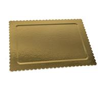 Dream' s Party Vassoio Rettangolare Ala Oro in Cartone - Piatto Sottotorta con smerlo Rigido - portatorta - Ideale per Il Trasporto di Torte e Dolci (46x36cm)