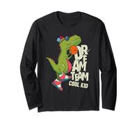 Dream Team Cool Kid Funny T-Rex Bsketball Graphic Designs Maglia a Manica