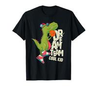 Dream Team Cool Kid Funny T-Rex Bsketball Graphic Designs Maglietta