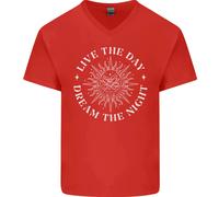 Dream The Night Moons Sleeping Mens V-Neck T-Shirt In Cotone