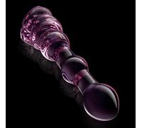 Dream Toys Glaze Glass Rosebud Beaded Dildo Pink