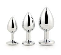 Set di Dilatatori Anali con Gemme Scintillanti - Argento (Trio)
