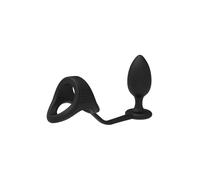 Dream Toys Ramrod Cockstrap With Anal Plug Black 10 cm