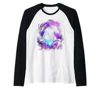 Dream Unicorn Magical Space Nebulosa Art Galaxy Fantasy Design Maglia con Maniche Raglan