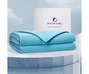 Dream Valley®Outlast®Deepsleep Cooling Comforter, King Size, NASA-Grade Space Technology Cooling Blanket for Hot Sleepers Night Sweats, Q-Max > 0.45 Aerocool™Breathable, Dream Blue, 106"x90"