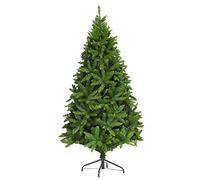 DREAMADE Albero di Natale 150cm/180cm/225cm con 600/1250/1968 Rami in PVC, Abete Artificiale con Cerniere e Base in Metallo, Decorazione da Interno ed Esterno, Verde (150 cm)