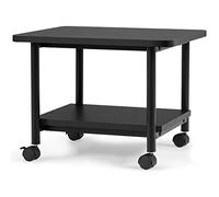 DREAMADE Supporto per Stampante a 2 Ripiani con 4 Rotelle, Carrello sotto Scrivania per Ufficio e Casa, Multiuso e Salvaspazio, Design Industriale Vintage, Buon Carico 45kg, 49x40x37 cm (Nero)