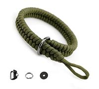 Dreamark - Cinghia da polso per fotocamera DSLR/SLR, in Paracord 550, per Canon, Sony, Nikon, Leica, Panasonic, Fuji, Olympus, verde