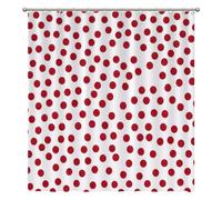 DreamAutumn Tende da doccia da bagno, 182 x 239 cm, rosa e bianco, con puntini a pennello, tenda decorativa per bagno, tenda da bagno, in poliestere, impermeabile, lavabile in lavatrice, decorazione