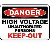 Dreamawsl Attenzione per - cartello di latta - pericolo alta tensione Keep Out segnale di sicurezza latta metallo segnale di avvertimento avviso 30,5 x 20,3 cm