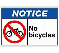 Dreamawsl Attenzione per - cartello in latta - No Bicycles segnale di avvertimento all'aperto latta metallo arte avvertimento cartello di attenzione 30,5 x 20,3 cm
