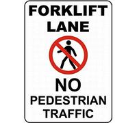 Dreamawsl Attenzione per - cartello in latta - No Pedestrian Traffic Forklift Lane Sign segnale di sicurezza in metallo latta segnale di avvertimento avviso 30,5 x 20,3 cm