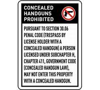 Dreamawsl Attenzione per - cartello in latta - Texas 30.06 No Hidden Handguns segnale di sicurezza in latta segnale di avvertimento 30,5 x 20,3 cm