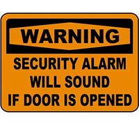Dreamawsl Attenzione per - Targa in latta - Alarm Will Sound If Door Opened Cartello di sicurezza in latta Segnale di avvertimento 30,5 x 20,3 cm