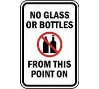 Dreamawsl Attenzione per - Targa in latta - No Glass or Bottles from This Sign Cartello di sicurezza in latta segnale di avvertimento 30,5 x 20,3 cm