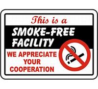 Dreamawsl Attenzione per - Targa in latta - This is A Smoke-Free Facility Sign segnale di sicurezza in metallo stagno segnale di avvertimento avviso 30,5 x 20,3 cm