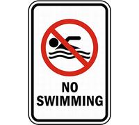 Dreamawsl Cartello di sicurezza con scritta in inglese "Watch Out for - Targa in latta - No Swimming Sign Safety Sign Tin Metal Avvertenza 30,5 x 20,3 cm