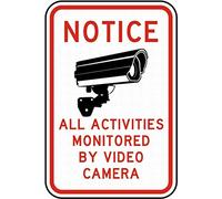 Dreamawsl Cartello di sicurezza con scritta "Watch Out for - Activities Monitored by Camera Sign Safety Sign Tin Metal Warning Sign Notice 30,5 x 20,3 cm