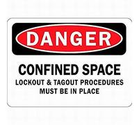 Dreamawsl Cartello in latta con scritta "Watch Out for - Danger Confined Space Lockout Tagout Procedures Sign Outdoor Warning Sign Tin Metal Art Caution Sign 30,5 x 20,3 cm