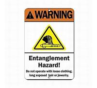 Dreamawsl Cartello in latta con scritta "Watch Out for - Entangleme?Nt Hazard! Avoid Loose Cloth Long Exposed Hair Sign Outdoor Warning Sign Tin Metal Art Caution Sign 30,5 x 20,3 cm