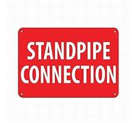 Dreamawsl Cartello in latta con scritta "Watch Out for - Standpipe Connection Hazard Fire Sign Outdoor Warning Sign Tin Metal Art Caution Sign 30,5 x 20,3 cm