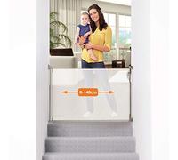 Dreambaby Cancelletto di sicurezza retrattile per bambini, extra largo e alto, in rete, adatto fino a 140 cm di larghezza e 93 cm di altezza, bianco