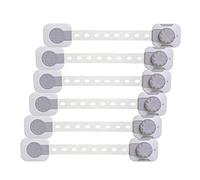 Dreambaby Twist 'N Lock - Confezione da 6 chiusure di sicurezza multiuso per bambini, per armadi, cassetti, elettrodomestici, frigorifero e WC, colore: grigio
