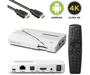 Dreambox Play UltraHD 4K UHD Bluetooth LAN Android TV 11 IP-Receiver Bianco