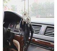 Dreamcatcher - Acchiappasogni a forma di piuma, per appendere la casa, decorazione per il fai da te, decorazione per auto, colore nero