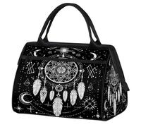 Dreamcatcher Bohemian Moon Borsa sportiva da viaggio per donne e uomini, grande capacità, borsone per weekender, impermeabile, borsa da portare con sé durante la notte, per palestra, viaggi, attività