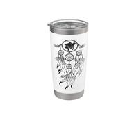 Dreamcatcher Boho Sea Turtle grafica con piume dei nativi americani Bicchiere termico in acciaio inox doppia parete