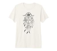 Dreamcatcher Boho Sea Turtle Grafica con Piume dei nativi Americani Maglietta Premium