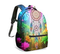 Dreamcatcher Zaino da 40,6 cm, stampa fantasy, foresta, magia, notte, boho, borsa da scuola per bambini, studenti, adulti, 19, L, Casual