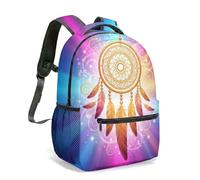 Dreamcatcher Zaino da 40,6 cm, stampa fantasy, foresta, magia, notte, boho, borsa da scuola per bambini, studenti, adulti, 04, L, Casual