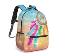 Dreamcatcher Zaino da 40,6 cm, stampa fantasy, foresta, magia, notte, boho, borsa da scuola per bambini, studenti, adulti, 09, L, Casual