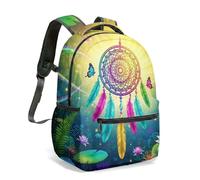 Dreamcatcher Zaino da 40,6 cm, stampa fantasy, foresta, magia, notte, boho, borsa da scuola per bambini, studenti, adulti, 15, L, Casual
