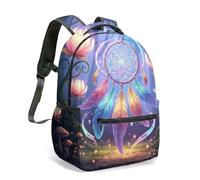 Dreamcatcher Zaino da 40,6 cm, stampa fantasy, foresta, magia, notte, boho, borsa da scuola per bambini, studenti, adulti, 03, L, Casual