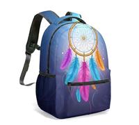 Dreamcatcher Zaino da 40,6 cm, stampa fantasy, foresta, magia, notte, boho, borsa da scuola per bambini, studenti, adulti, 08, L, Casual