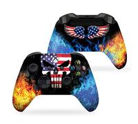 DreamController Americcan Warrior Skull Custom X-box Controller Wireless compatibile con X-box One/X-box Series X/S Orgogliosamente personalizzato negli Stati Uniti con stampa permanente HYDRODIP (non
