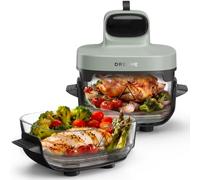 DREAME Tasti Friggitrice ad Aria in Vetro Portatile 5 in 1, 2,5 L + 4,5 L