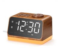 Dreamegg Radiosveglia Digitale da Comodino con Doppio Allarme, Macchina del Rumore Bianco con 25 Suoni Rilassanti, Radio FM, Luce Notturna e Display Regolabili, 10-480 min Timer, Snooze, 12/24H