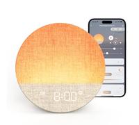 Dreamegg Sveglia da Comodino con Simulazione dell'Alba - Lampada da Comodino con Sveglia, Controllo App, Allarmi Multipli, 34 Suoni Rilassanti, 12 Modalità Luce, Wake-up Light per Camera da Letto