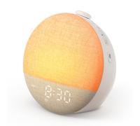 Dreamegg Sveglia Luminosa con Modalità Preferiti, Lampada da Comodino con Sveglia, 0-20 Livelli di Luminosità, 29 Tracce di Rumore Bianco per Adulti e Bambini, Funzione Snooze, per Camera da letto