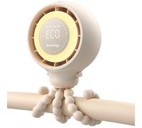 Dreamegg Ventilatore Portatile Senza Pale per Passeggini, Ventilatore a Clip Staccabile a 360°, 4 Velocità del Vento, Display LED Intelligente, 2 Luci Notturne, Ventilatore USB Ricaricabile da 4000mAh