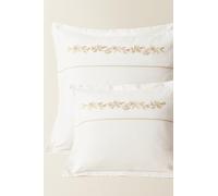 Dreamers Den Confezione da 2 kussenslopen - 60 cm x 70 cm, kussenslopen met fantasieborduurwerk, sapiente voor mensen met EEN allergie, kleurvast en strijkvrij, sabbia