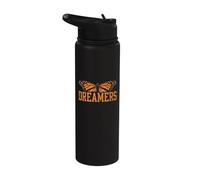 Dreamers Monarca Farfalla Diritti Immigrati Grunge Stainless Steel Insulated Water Bottle
